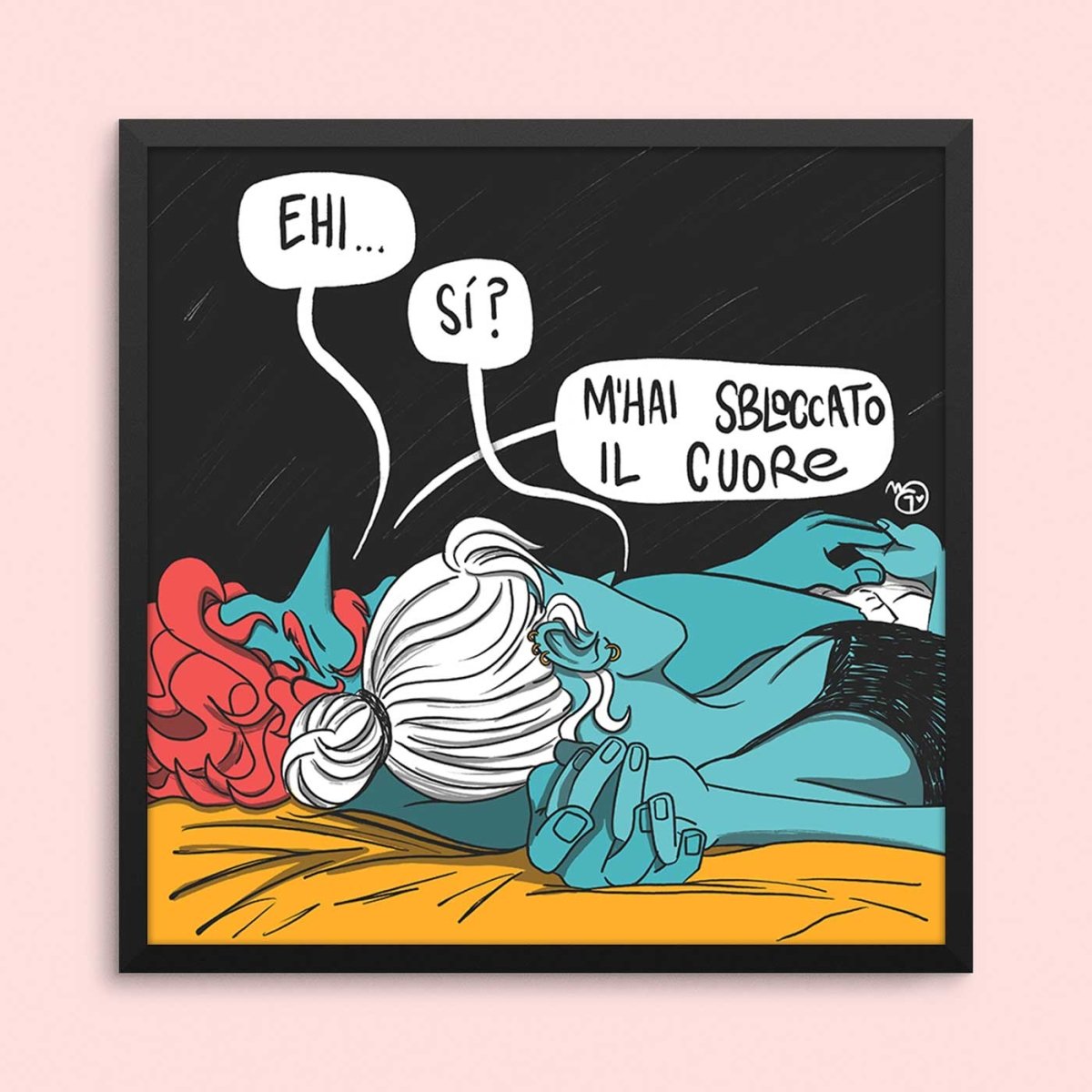 Poster su cartoncino premium - M'hai sbloccato il cuore - ilbaffogram | Giulio Mosca